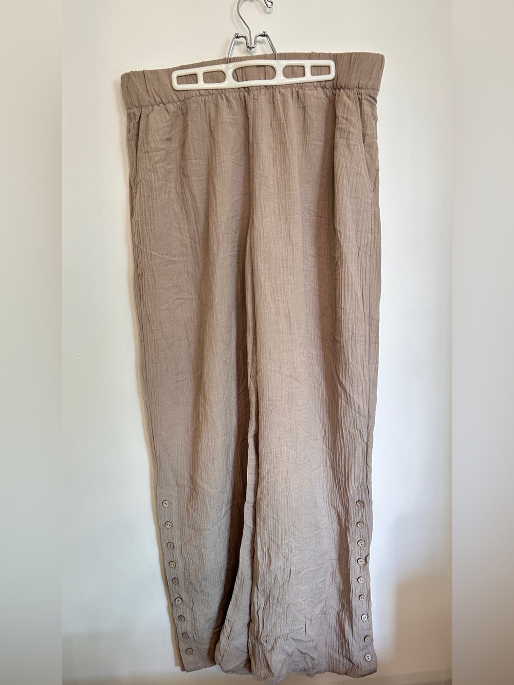 SOFT SURROUNDINGS WIDE LEG RAMIE COTTON BLEND PANTS